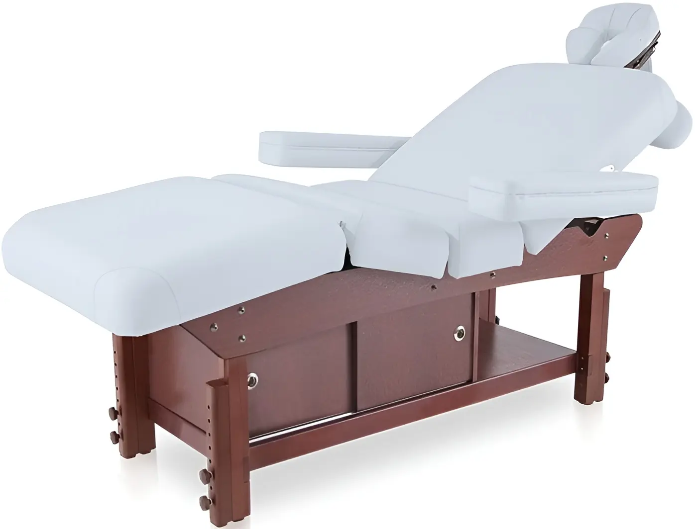 Массажный стол Quirumed 1106-HZ-3376B-A413S (White/Brown)