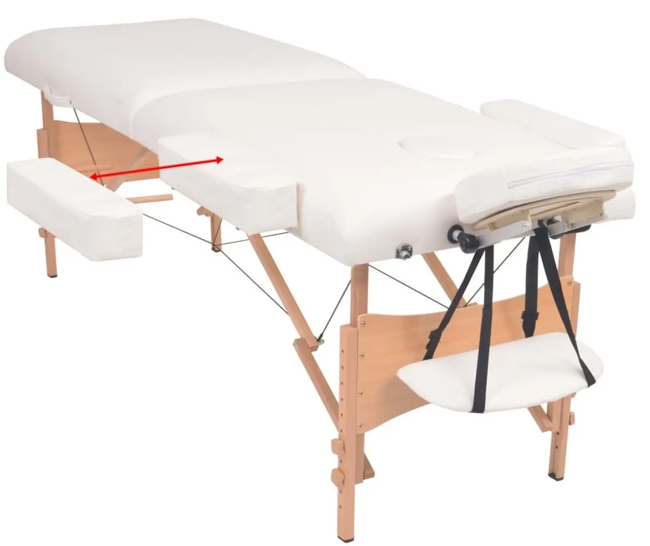 Masa pentru masaj + taburet VidaXL 110154 (White)