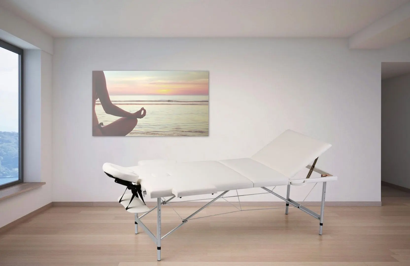 Masa pentru masaj VidaXL 110089 (White Cream)