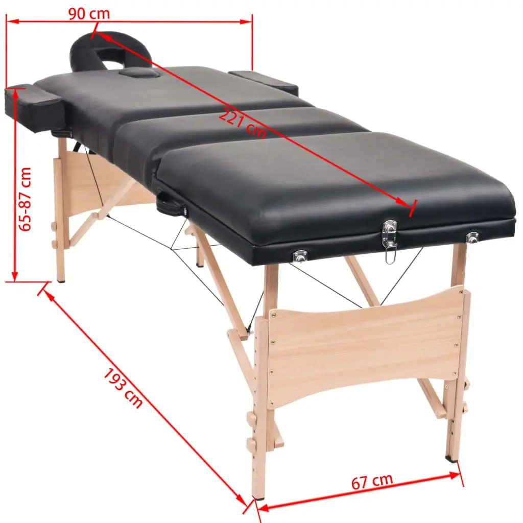 Masa pentru masaj VidaXL 110153 (Black) - 5