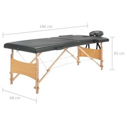 Masa pentru masaj VidaXL 110171 (Anthracite/Natural) Thumb