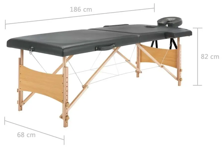 Masa pentru masaj VidaXL 110171 (Anthracite/Natural)