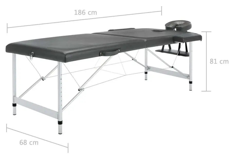 Массажный стол VidaXL 110174 (Anthracite/Grey)