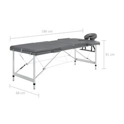 Masa pentru masaj VidaXL 110175 (Anthracite) Thumb