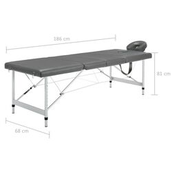 Masa pentru masaj VidaXL 110176 (Anthracite/Grey) Thumb