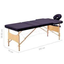 Masa pentru masaj VidaXL 110189 (Purple) Thumb