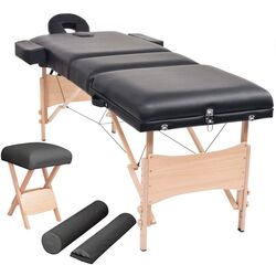 Set masa de masaj + taburet VidaXL 110157 (Black) Thumb