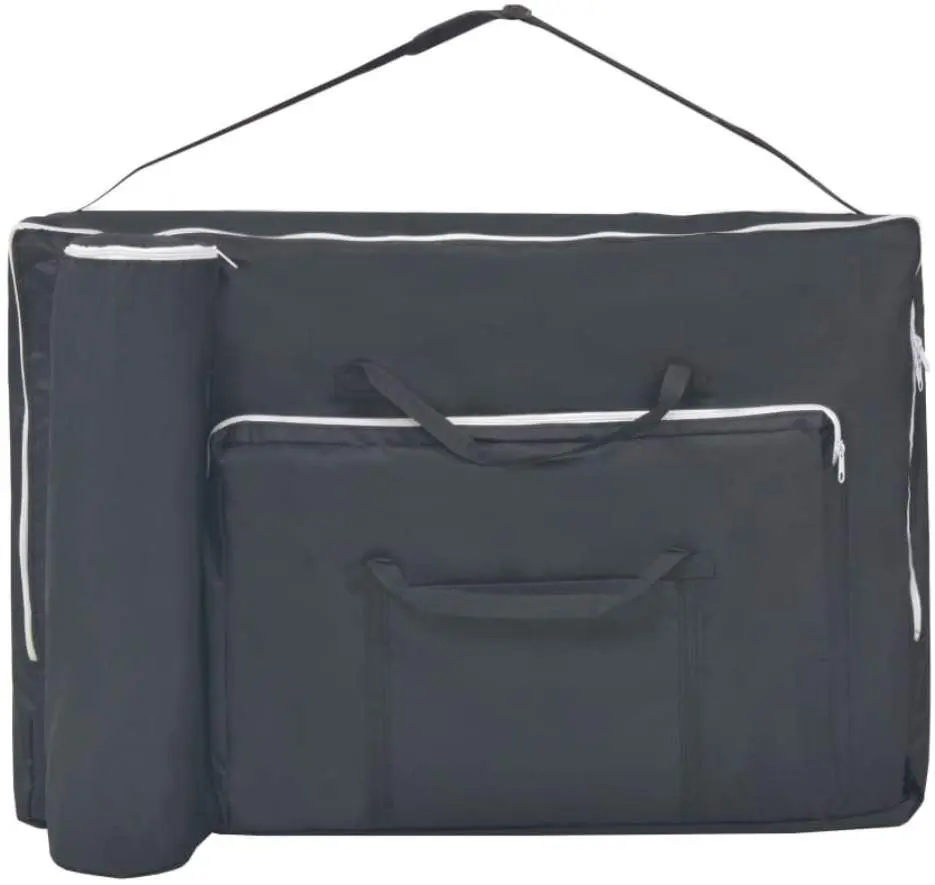 Set masa de masaj + taburet VidaXL 110157 (Black)