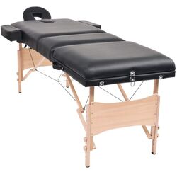 Set masa de masaj + taburet VidaXL 110157 (Black) Thumb