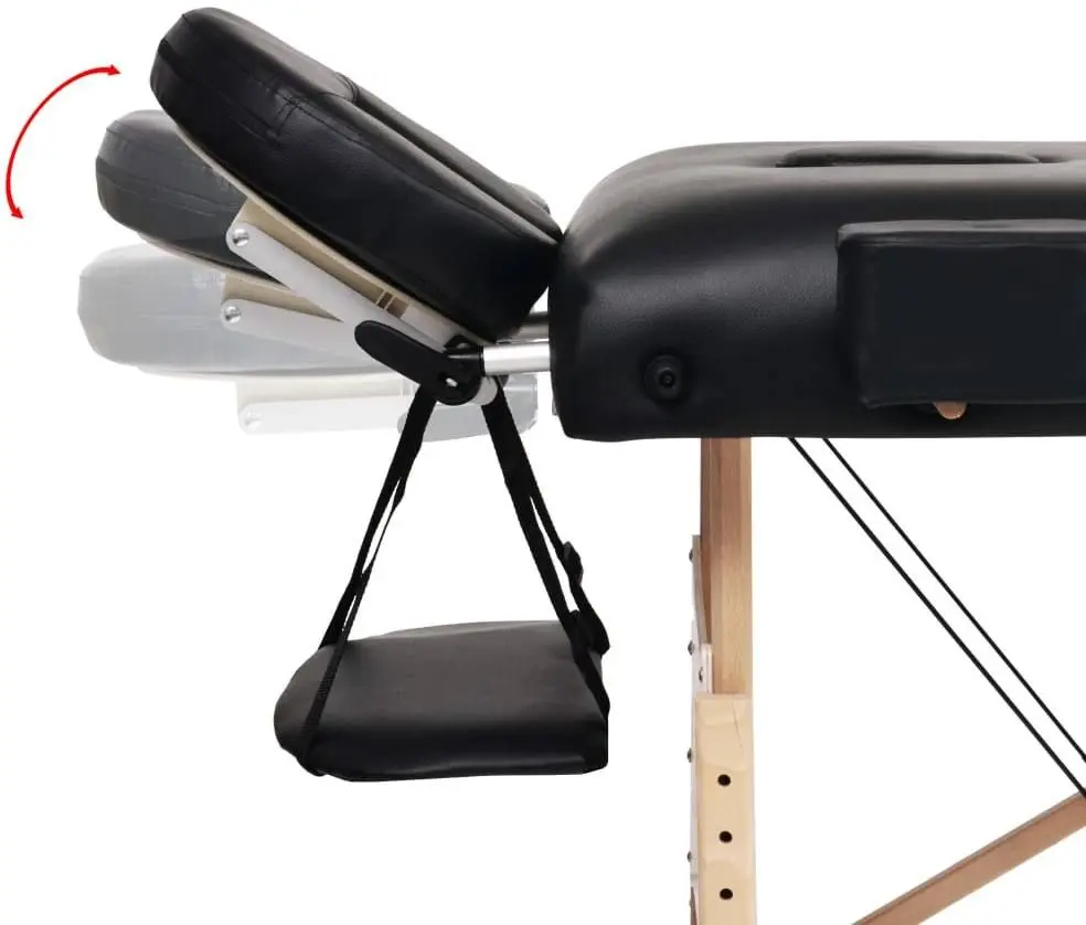 Set masa de masaj + taburet VidaXL 110157 (Black)