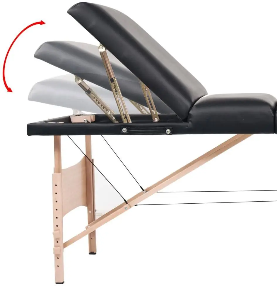 Set masa de masaj + taburet VidaXL 110157 (Black)