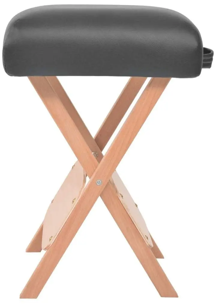 Set masa de masaj + taburet VidaXL 110157 (Black)