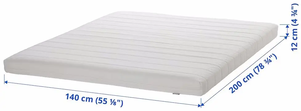 Saltea Ikea Afjall fermitate medie 140x200 12cm (Alb)