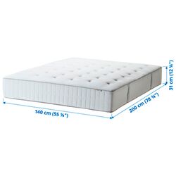 Saltea Ikea Hokkasen cu arcuri impachetate 140x200 (Extra Fermă/Alb) Thumb