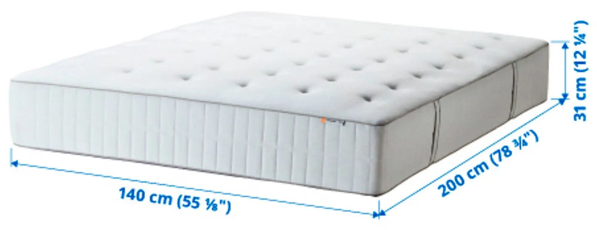 Saltea Ikea Hokkasen cu arcuri impachetate 140x200 (Extra Fermă/Alb) - 7