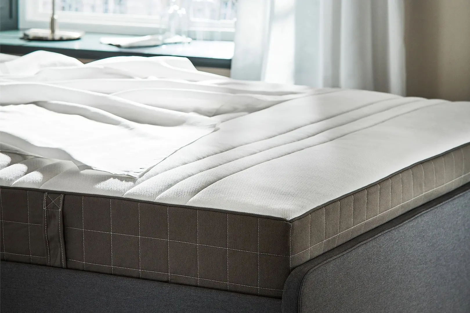 Saltea Ikea Hovag cu arcuri impachetate 180x200 (Fermă/Gri Inchis) - 5