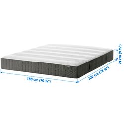 Saltea Ikea Hovag cu arcuri impachetate 180x200 (Fermă/Gri Inchis) Thumb