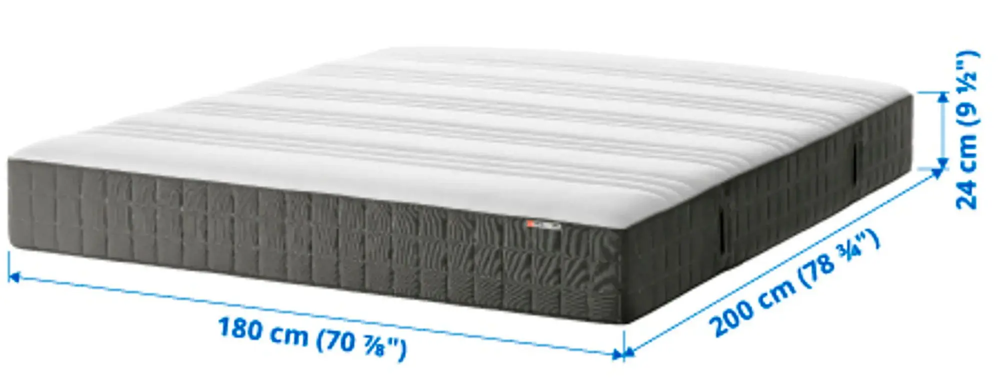 Saltea Ikea Hovag cu arcuri impachetate 180x200 (Fermă/Gri Inchis) - 8