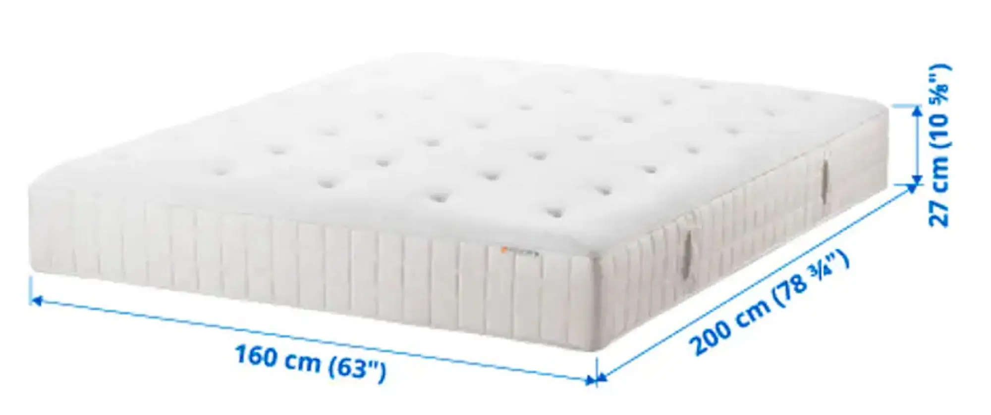 Saltea Ikea Hyllestad cu arcuri impachetate 160x200 (Ferma/Alb) - 7