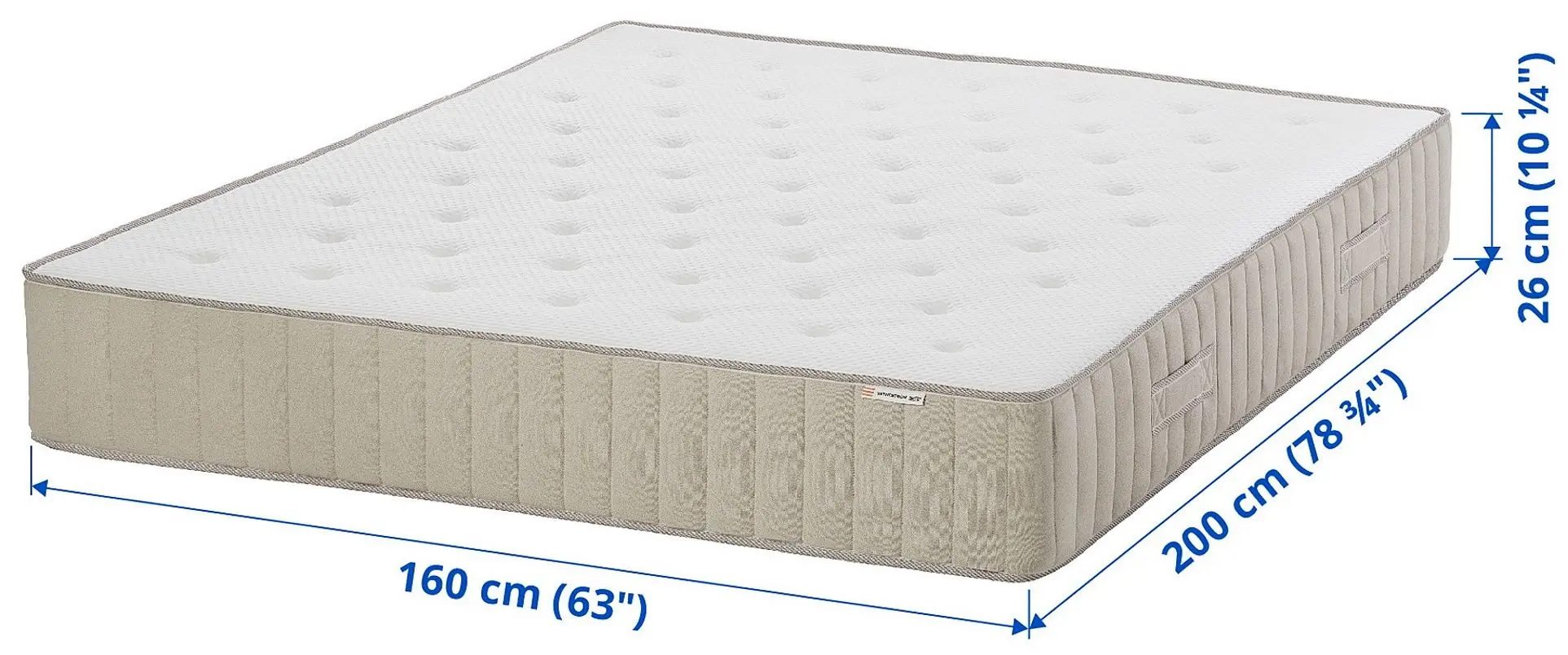 Saltea cu arcuri împachetate Ikea Vatnestrom 160x200 (Fermă/Natur)