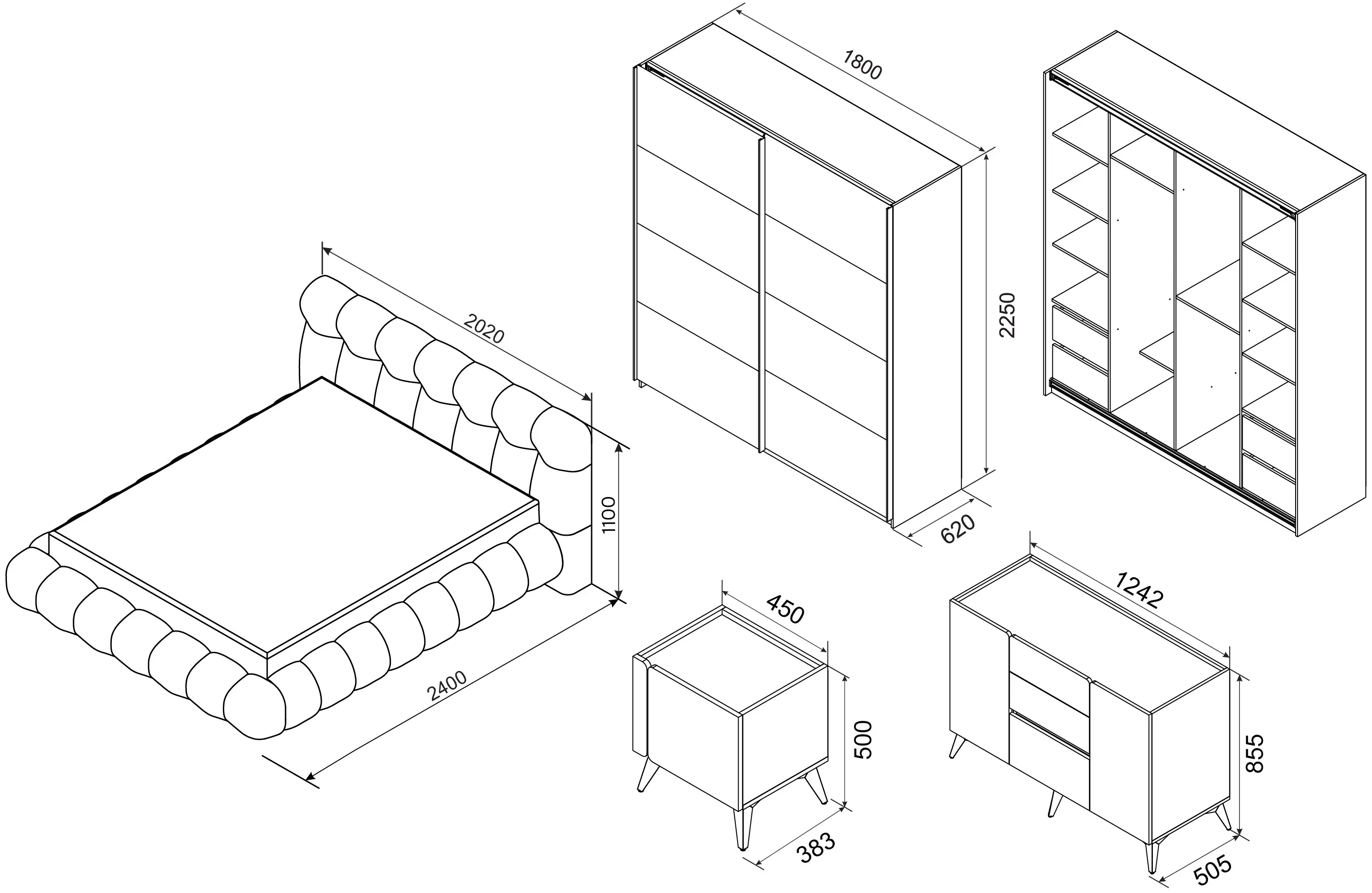 Dormitor Ambianta Space 1.6m - 10