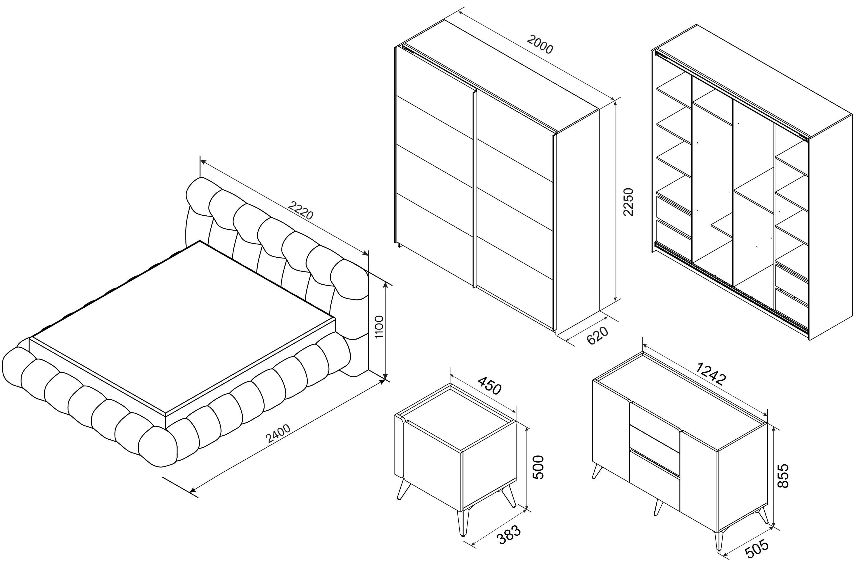 Dormitor Ambianta Space 1.8m - 10