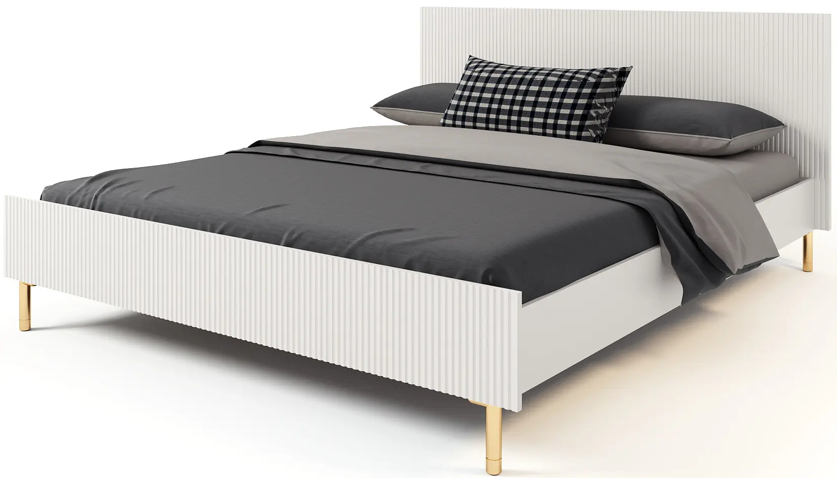 Dormitor МЛ-Мебель Velvet №1 (White/Gold) - 2