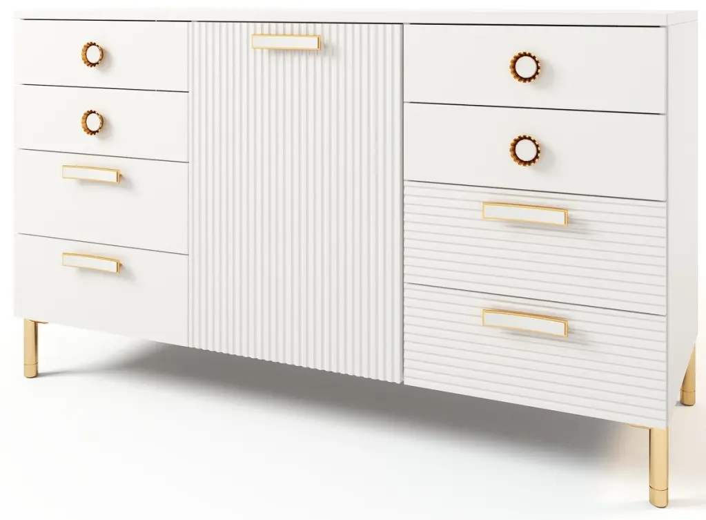 Dormitor МЛ-Мебель Velvet №1 (White/Gold) - 6