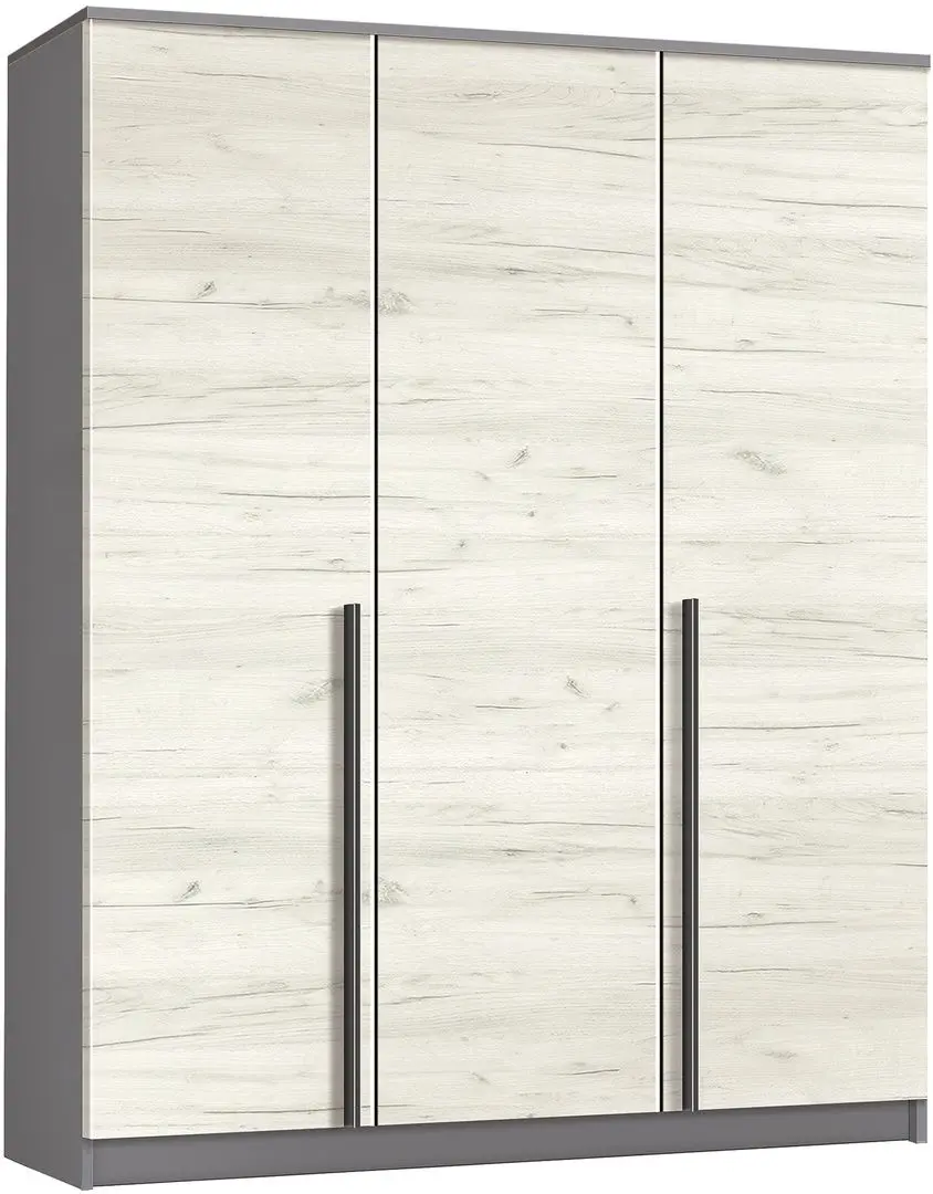 Спальня Modern Aura Alaska 08 ламельное основание 160x200 Gray + Kenon 150cm Slate Gray/Craft Oak White + Komfi 48cm 2 pcs Slate Gray/Craft Oak White - 5