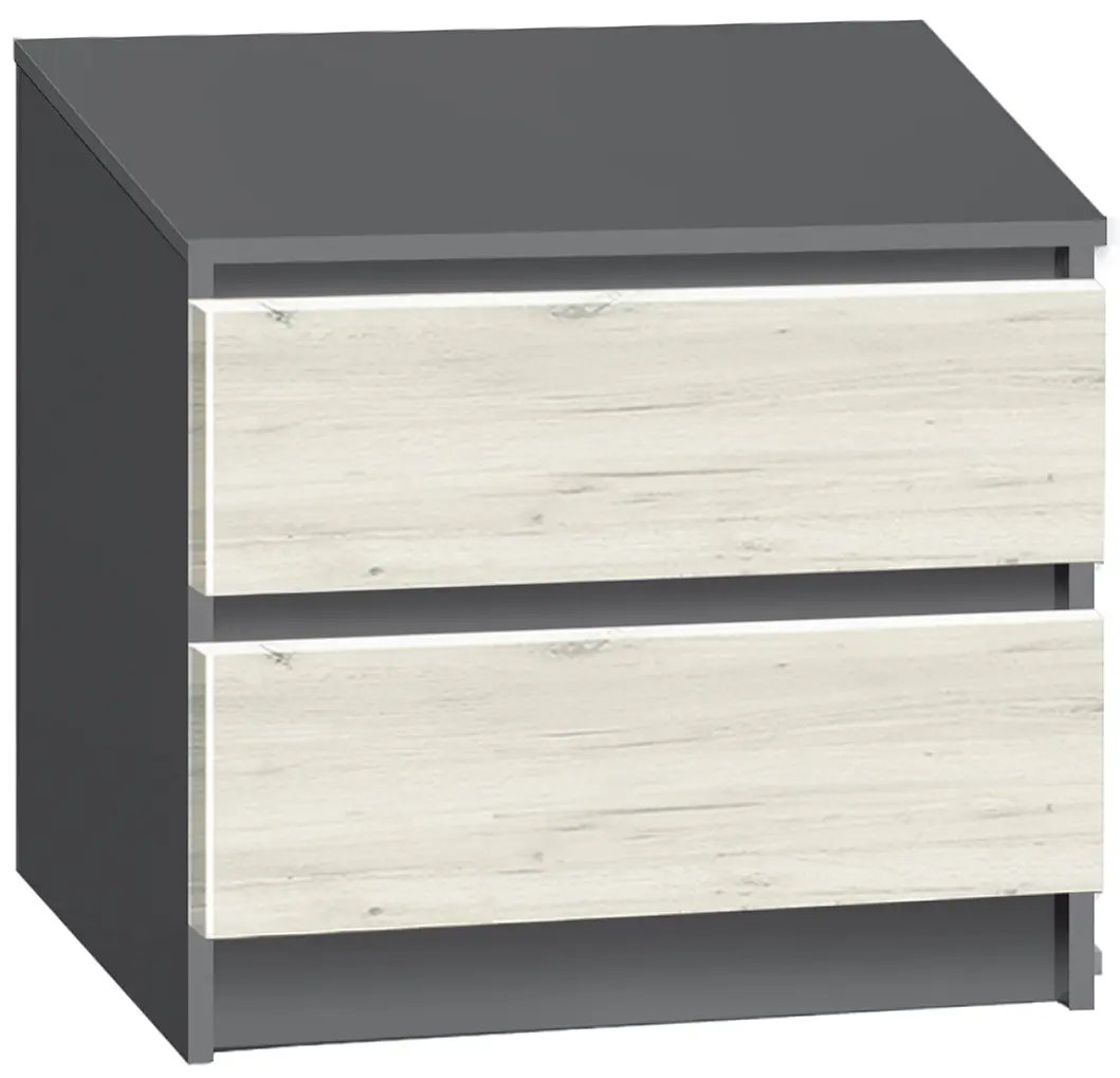 Dormitor Modern Aura Alaska 08 baza lamele 160x200 Gray + Komfi 120cm Slate Gray/Craft Oak White + Komfi 48cm 2 pcs Slate Gray/Craft Oak White - 7