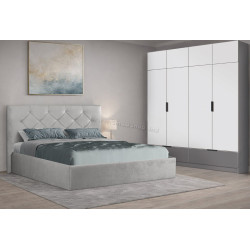 Спальня Modern Aura Alaska 08 ламельное основание 160x200 Gray + Komfort 180cm Slate Gray/White