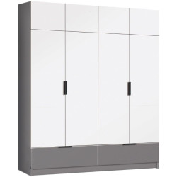 Dormitor Modern Aura Alaska 08 baza lamele 160x200 Gray + Komfort 180cm Slate Gray/White Thumb