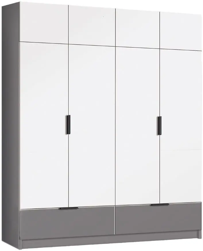 Dormitor Modern Aura Alaska 08 baza lamele 160x200 Gray + Komfort 180cm Slate Gray/White - 5