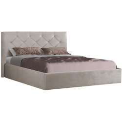 Спальня Modern Aura Kanna 92 ламельное основание 160x200 Light Gray + Andi 160cm White/Cashmere + Francesca 45cm 2 pcs Cashmere/White Thumb