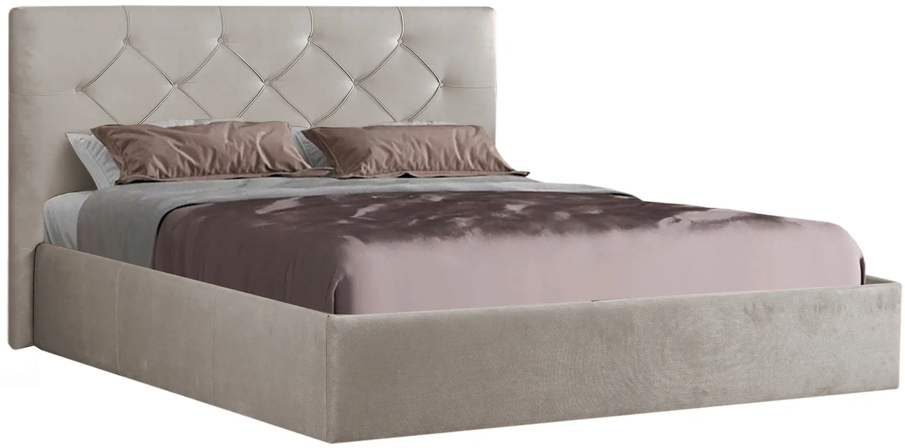 Спальня Modern Aura Kanna 92 ламельное основание 160x200 Light Gray + Andi 160cm White/Cashmere + Francesca 45cm 2 pcs Cashmere/White - 4