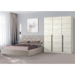 Спальня Modern Aura Kanna 92 ламельное основание 160x200 Light Gray + Kenon 150cm Craft Oak White