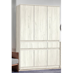 Dormitor Modern Aura Kanna 92 baza lamele 160x200 Light Gray + Komfi 120cm Craft Oak White Thumb