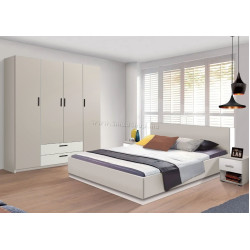 Спальня Modern Francesca 160x200 Cashmere/White + Andi 160cm Cashmere/White + Francesca 45cm 2 pcs Cashmere/White