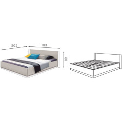 Спальня Modern Francesca 160x200 Cashmere/White + Andi 160cm Cashmere/White + Francesca 45cm 2 pcs Cashmere/White Thumb