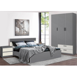 Спальня Modern Komfi 160x200 + Andi 120cm + Komfi 48cm 2 pcs (Slate Gray/Craft Oak White/White)