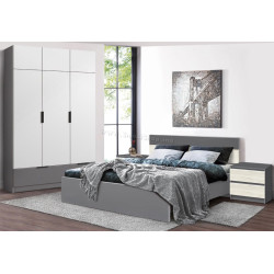 Спальня Modern Komfi 160x200 + Komfort 135cm + Komfi 48cm 2 pcs (Slate Gray/Craft Oak White/White)
