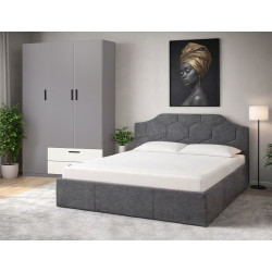 Спальня Modern Monica Alaska 10 Total Eclipse подъемный механизм 160x200 Dark Grey + Andi 120cm Slate Gray/White