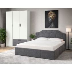 Спальня Modern Monica Alaska 10 Total Eclipse подъемный механизм 160x200 Dark Grey + Andi 120cm White/Slate Gray