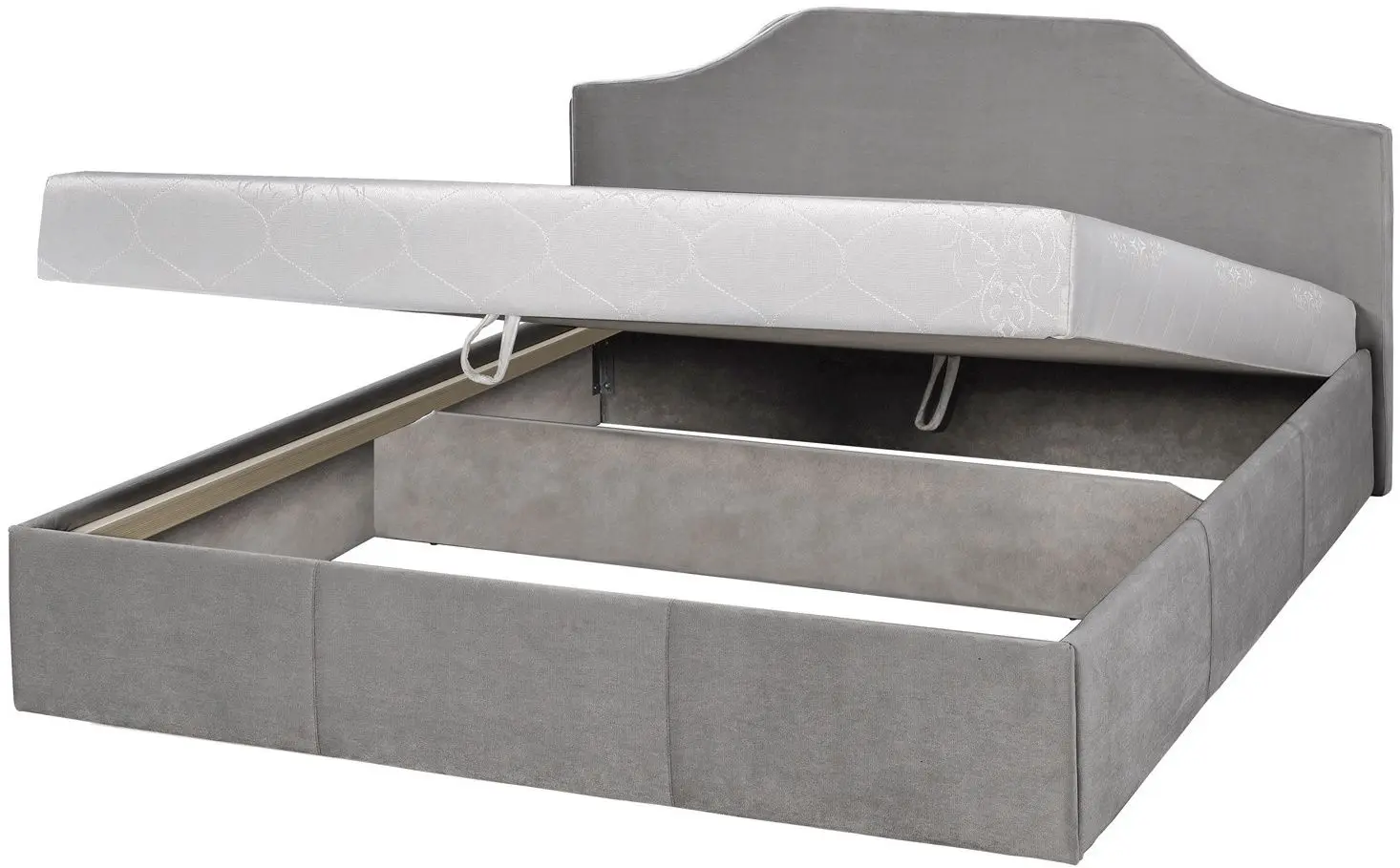 Dormitor Modern Monica Alaska 10 Total Eclipse mecanism de ridicare 160x200 Dark Grey + Kenon 150cm Slate Gray/Craft Oak White + Komfi 48cm 2 pcs Slate Gray/Craft Oak White - 3