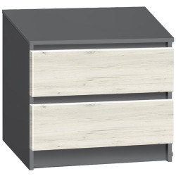 Dormitor Modern Monica Alaska 10 Total Eclipse mecanism de ridicare 160x200 Dark Grey + Kenon 150cm Slate Gray/Craft Oak White + Komfi 48cm 2 pcs Slate Gray/Craft Oak White Thumb