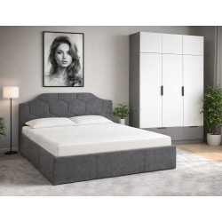 Спальня Modern Monica Alaska 10 Total Eclipse подъемный механизм 160x200 Dark Grey + Komfort 135cm Slate Gray/White