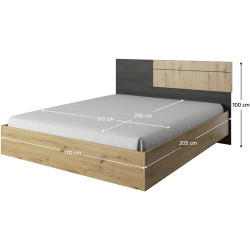 Спальня Tempo Kondela Bafra (Artisan Oak/Black Norway Pine) Thumb