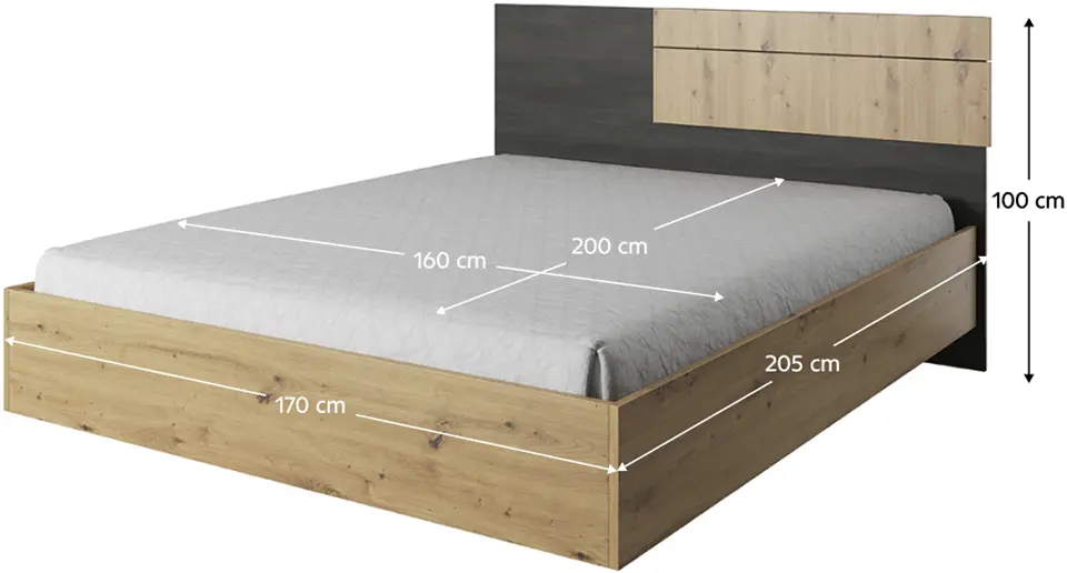 Спальня Tempo Kondela Bafra (Artisan Oak/Black Norway Pine) - 2