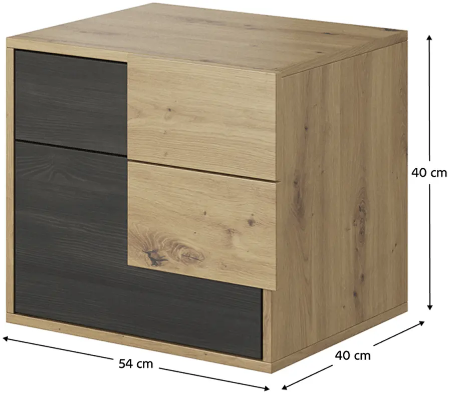 Спальня Tempo Kondela Bafra (Artisan Oak/Black Norway Pine) - 3