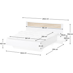 Спальня Tempo Kondela Florens 160x200 (White/Artisan Oak) Thumb